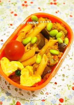 ハンバーグリメイク!お弁当にナスのペンネ-レシピのメイン写真