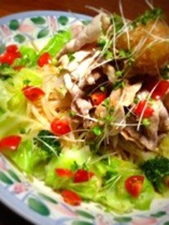 おろし冷しゃぶスパゲティ ニンニクポン酢-レシピのメイン写真