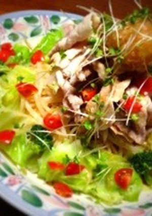 おろし冷しゃぶスパゲティ ニンニクポン酢-レシピのメイン写真