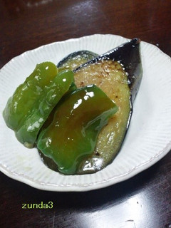 なすとピーマンのごま油で焼き揚げ浸し-レシピのメイン写真