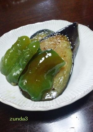 なすとピーマンのごま油で焼き揚げ浸し-レシピのメイン写真
