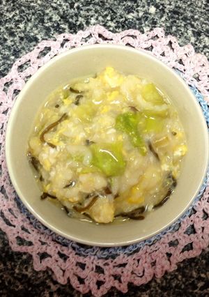【簡単】レタスの塩昆布おじや【美味しい】-レシピのメイン写真
