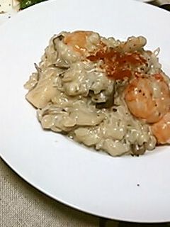 ご飯で簡単♪海老と舞茸のクリームリゾット-レシピのメイン写真