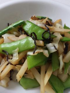 絹さや新じゃがの塩昆布炒め-レシピのメイン写真