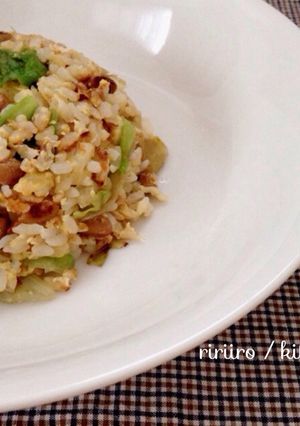 全部混ぜてパラパラ！納豆しらすレタス炒飯-レシピのメイン写真