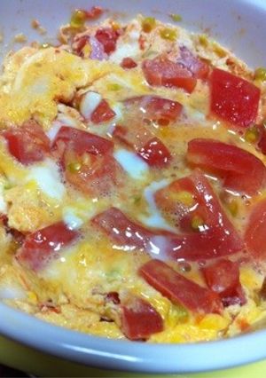材料3つ★トマトと卵の中華蒸し-レシピのメイン写真