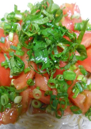 流水麺で冷やしトマトそば-レシピのメイン写真