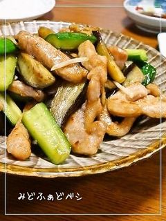 茄子・胡瓜・豚の中華炒め-レシピのメイン写真
