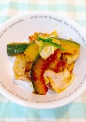 かぼちゃと豚バラの簡単醤油麹炒め♪-レシピのメイン写真