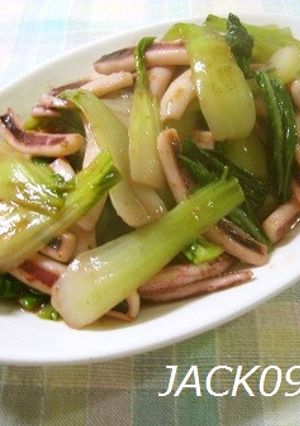 簡単お惣菜♪青梗菜とイカの塩炒め-レシピのメイン写真