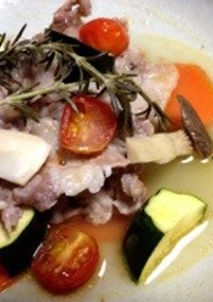 ローズマリー香る夏野菜と豚肉のレンジ蒸し-レシピのメイン写真