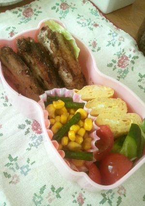 ☆コーンバター＆インゲン☆色どり♪お弁当-レシピのメイン写真