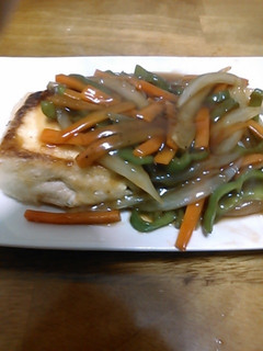 豆腐ステーキの甘酢野菜あんかけ-レシピのメイン写真