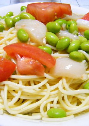 ほたて貝柱と枝豆の冷製パスタ-レシピのメイン写真
