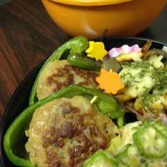 รูปของ お弁当に♪冷凍ハンバーグでピーマン肉詰め