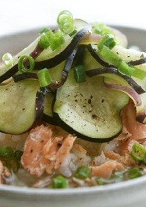 茄子と鮭の冷や汁-レシピのメイン写真