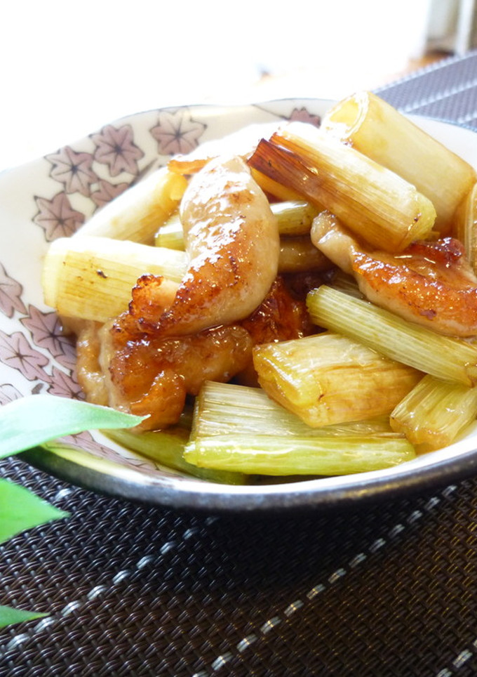 鶏皮と葱の焼き鳥風-レシピのメイン写真
