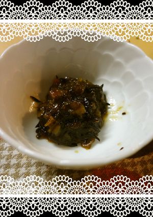 梅ジュースの梅で佃煮（市販の海苔佃煮で）-レシピのメイン写真