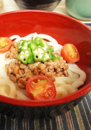 ＊納豆オクラ入り＊冷やしうどん＊-レシピのメイン写真