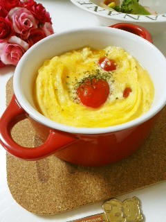 レンジで簡単☆ミニトマトのオムレツ☆-レシピのメイン写真