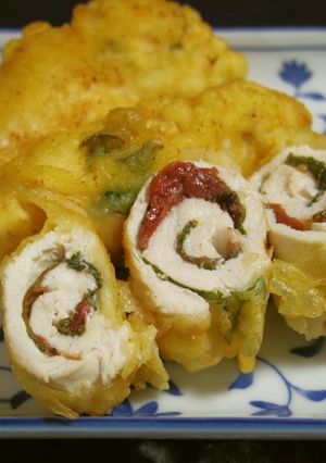 ささみロールの梅しそ天-レシピのメイン写真