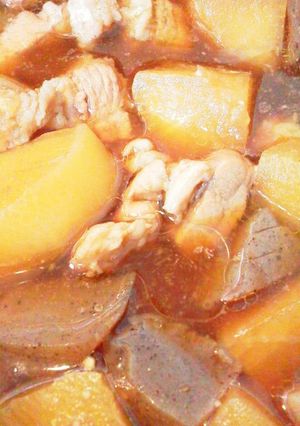 簡単おかず☆板こんにゃく入り豚バラ大根-レシピのメイン写真