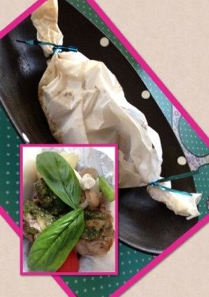 鶏肉の包み焼き(ジェノベーゼソース)-レシピのメイン写真