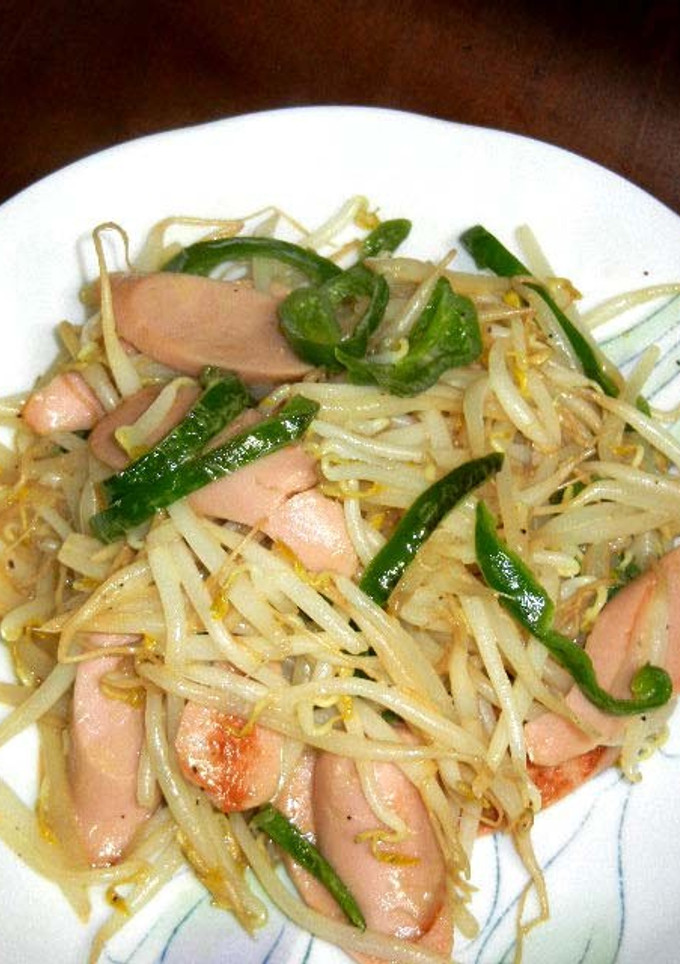 モヤシと魚肉ソーセージの牡蠣油＆マヨ炒め-レシピのメイン写真