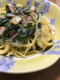分量簡単!ほうれん草のクリームパスタ-レシピのメイン写真