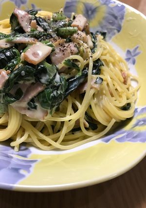 分量簡単！ほうれん草のクリームパスタ-レシピのメイン写真