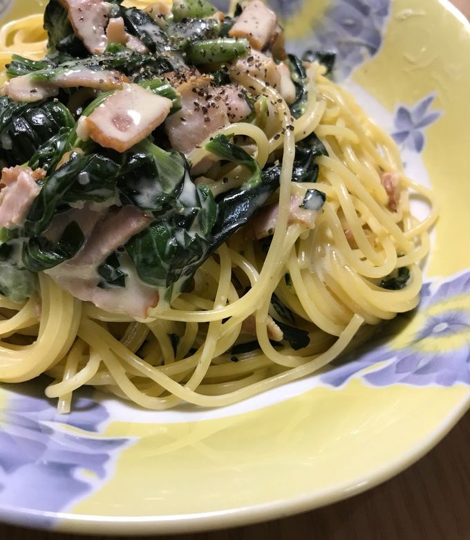 分量簡単!ほうれん草のクリームパスタ-レシピのメイン写真