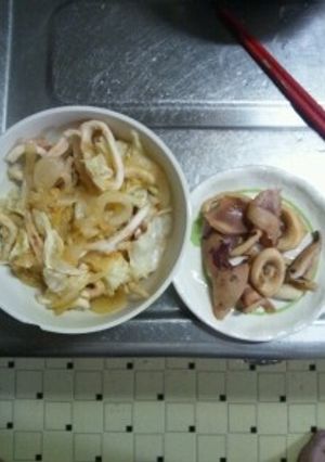 ６月２５日晩飯　【イカの炒め物】-レシピのメイン写真