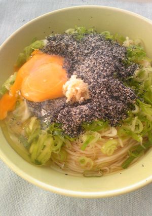 夏☆ねぎごままみれお素麺@冷たいお蕎麦-レシピのメイン写真