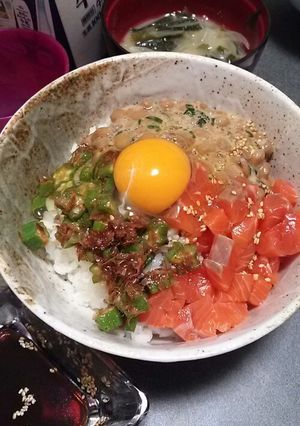 ねばねば三色丼-レシピのメイン写真