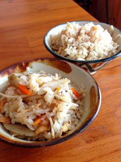 鶏皮で 美味しいゴボウの炊込ご飯-レシピのメイン写真