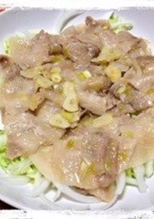 ご飯が進む!キャベツのネギ塩豚バラのせ!-レシピのメイン写真