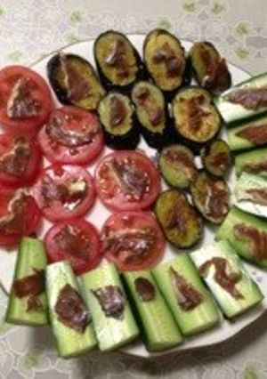 夏野菜&へしこで簡単おつまみ!-レシピのメイン写真