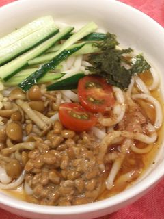 ネバトロ♪なめこ納豆の冷やしうどん♪♪-レシピのメイン写真