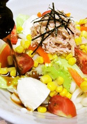 簡単(;ﾟДﾟ)!ポン酢でサラダうどん-レシピのメイン写真