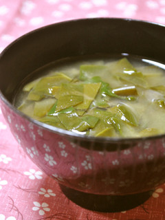 木耳菜(キクラゲナ)の味噌汁-レシピのメイン写真