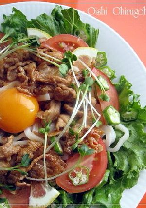 ヘルシー＆がっつりな焼き肉サラダうどん-レシピのメイン写真