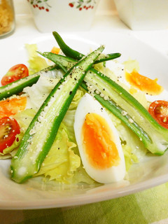 *半熟卵と夏野菜のサラダ*-レシピのメイン写真