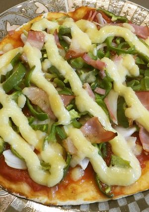 生地から手作り　チーズなしマヨネーズピザ-レシピのメイン写真