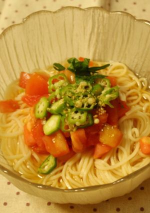 トマトそうめんオクラのせ-レシピのメイン写真