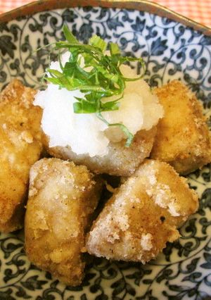 まぐろのガーリック風味揚げ　梅ソース添え-レシピのメイン写真
