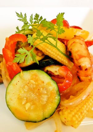 魚介と夏野菜のソテー★キムチバター風味-レシピのメイン写真