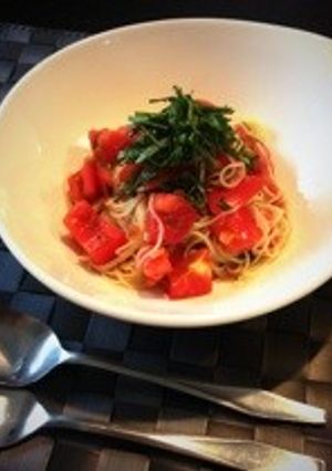 梅しそ冷製パスタ*:･*｡ ♡-レシピのメイン写真