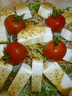 ヘルシー水菜と豆腐のサラダ♪-レシピのメイン写真