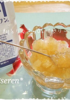 桃とりんごのOS-1ゼリー☆発熱・脱水時-レシピのメイン写真