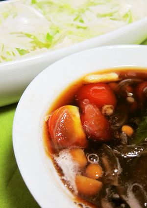 お手軽！オクラとトマトの夏野菜そうめん-レシピのメイン写真